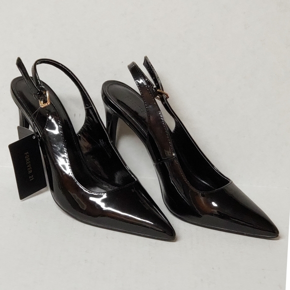 patent leather slingback heels